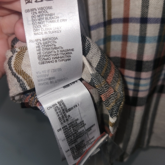 Nwt reiss Amira light ground check plaid button down in cream size 8 - Picture 13 of 14